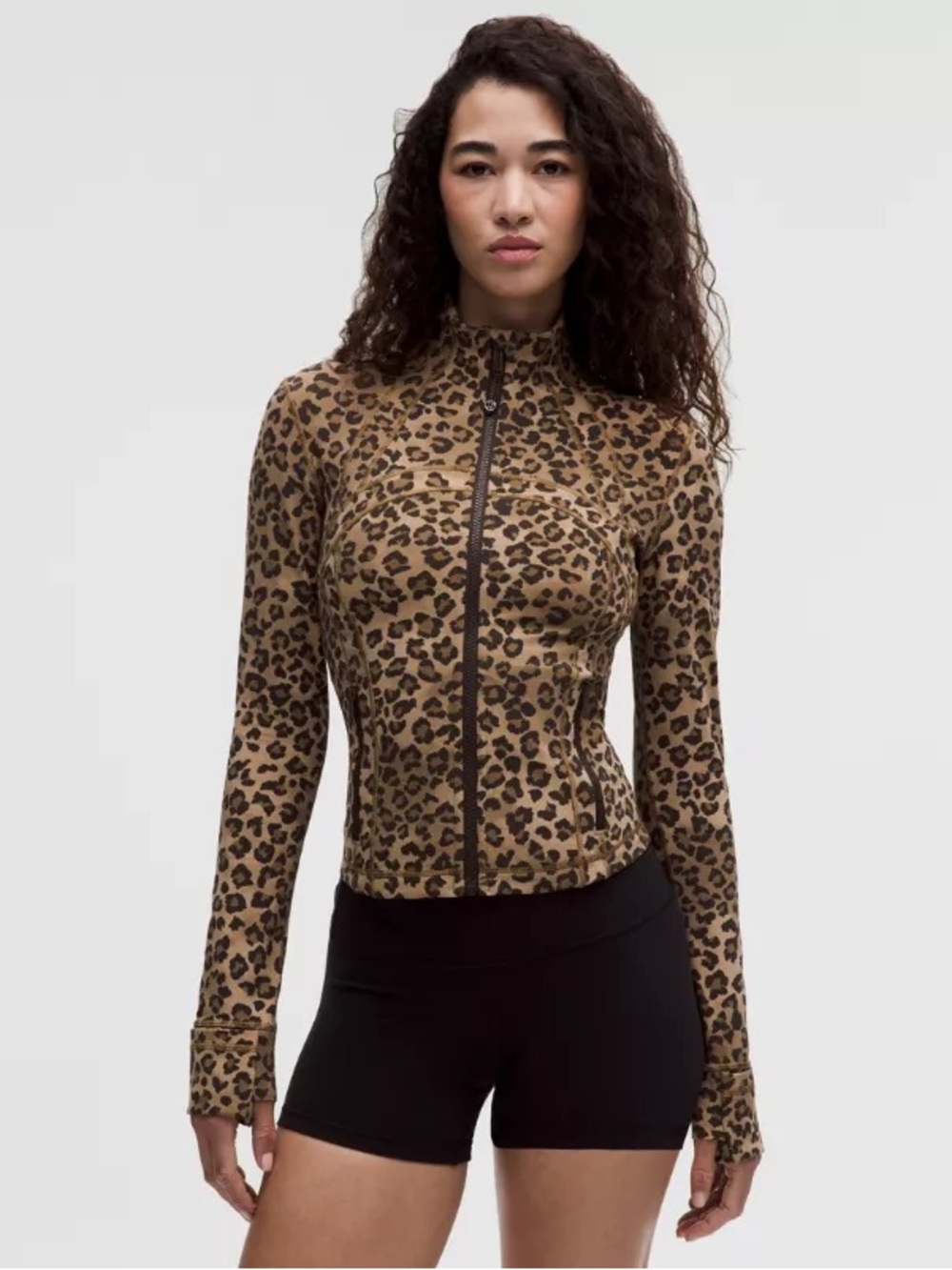 Lululemon cropped define jacket leopard print